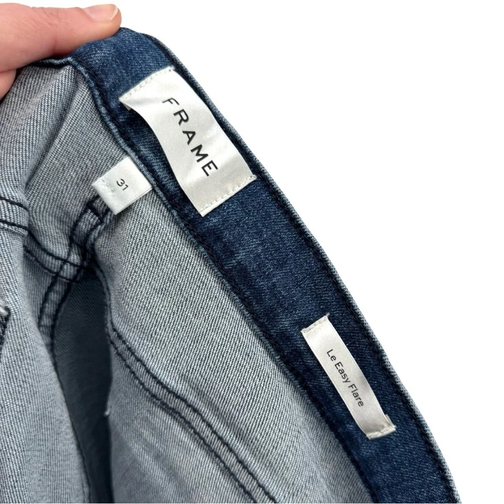 Frame Le Easy Flare Release Hem Jeans Thunderstorm Dark Wash‎ High-Waist 31